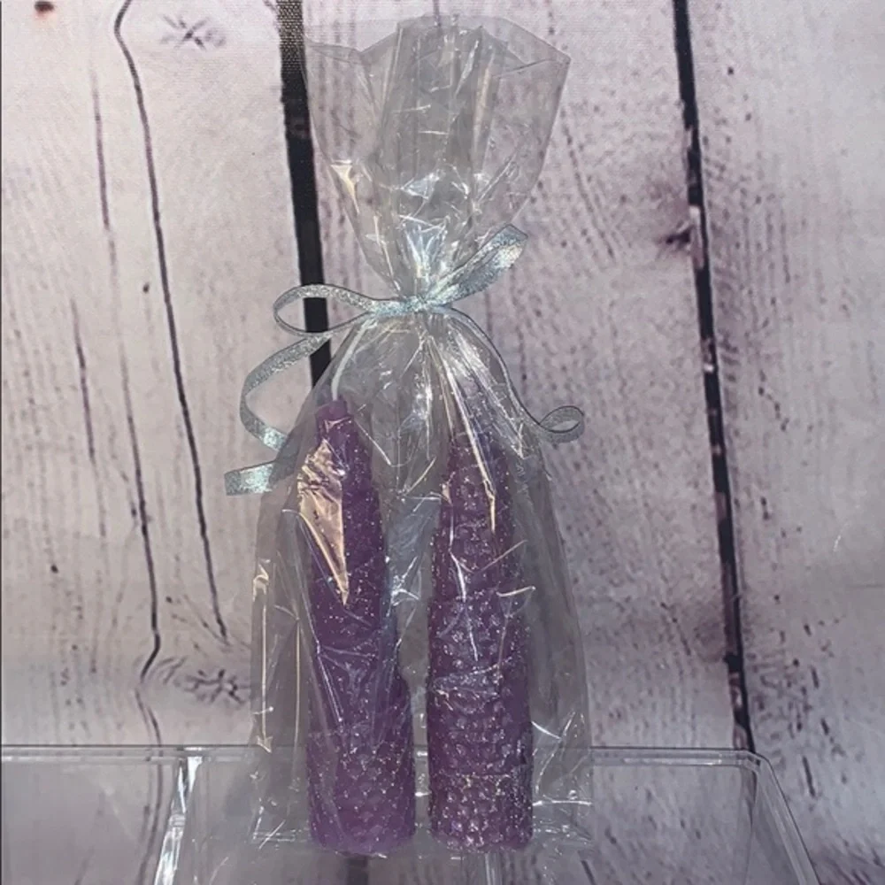 2 Beeswax Rolled Glitter Candles Prayer Ritual - Picture 7 of 9
